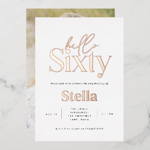 Invitation En Aluminium Typographie minimale moderne simple 60e anniversai