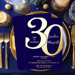 Invitation En Aluminium Typographie minimaliste 30 30ème anniversaire