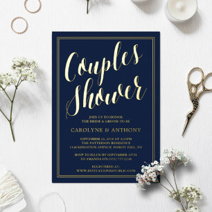 Invitation En Aluminium Typographie moderne Mariage Couples Douche Real