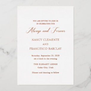 Invitation En Aluminium Typographie moderne Mariage élégant