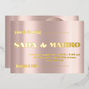 Invitation En Aluminium Typographie moderne Mariage minimaliste