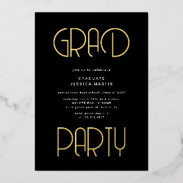 Invitation En Aluminium Typographie moderne Photo Graduation Party