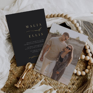 Invitation En Aluminium Ultra Minimal   Mariage Accent Calligraphie