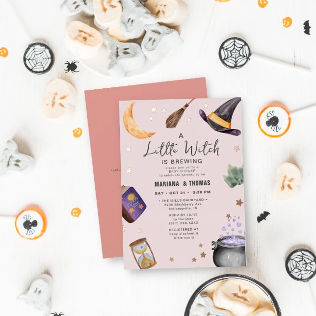 Invitation En Aluminium Un petit Baby shower d'Halloween de fille brasseus (Créateur téléchargé)
