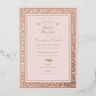 Invitation En Aluminium Une Baby Shower Rose Goldée Conte de Fées