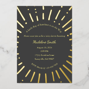 Invitation En Aluminium Une petite rayon de soleil est sur le chemin Invit