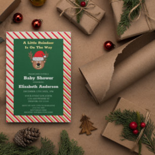 Invitation En Aluminium Une petite renne est en route Baby Shower
