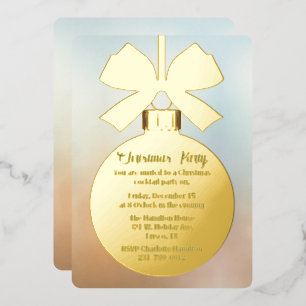Invitation En Aluminium Vacances de Noël Or