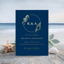 Vagues océaniques et Mariage de monogramme nautiqu