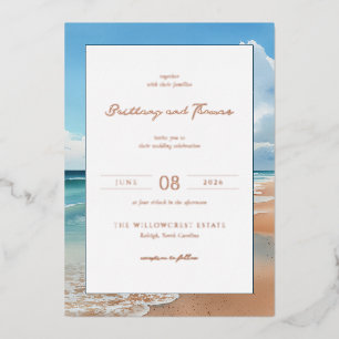 Invitation En Aluminium Vagues sereines de la plage bleue