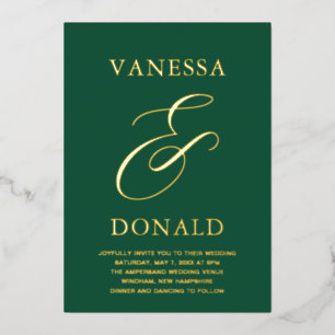 Invitation En Aluminium Vanessa Emerald Green Mariage moderne