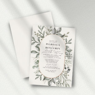 Invitation En Aluminium Verdure ovale Ovale Mariage or Rose