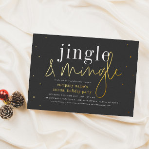 Invitation En Aluminium Véritable fête de Noël avec paillettes Entreprise
