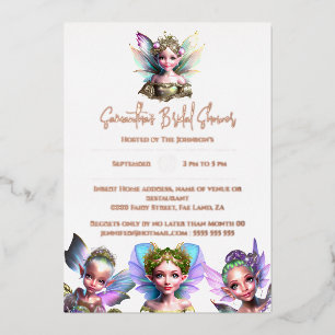 Invitation En Aluminium Véritable foil fée rose d'or conte de fées de la d
