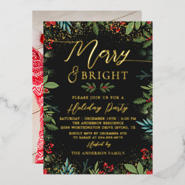 Invitation En Aluminium Véritable Foil Joyeux & Bright Photo Party