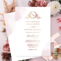 Véritable Gold Foil Élégant Dusty Rose Mariage Mon