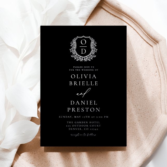 Invitation En Aluminium Véritable Mariage de Monogramme de poitrine argent (Créateur téléchargé)