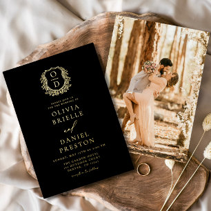Invitation En Aluminium Véritable Mariage de photo de l'huile d'or