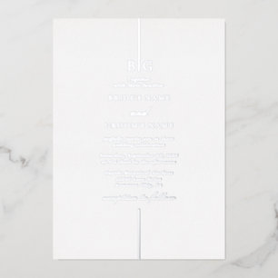 Invitation En Aluminium Véritable Mariage Monogramme Élégant minimal