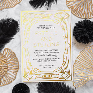 Invitation En Aluminium Véritables photos de mariage en forme géométrique 