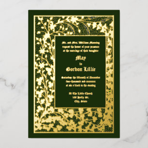 Invitation En Aluminium Victorian Era 1845 Vin & Clover Foliage Mariage