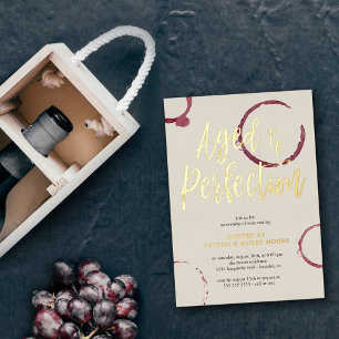 Invitation En Aluminium Vieilli à la perfection Taches Soirée de dégustati