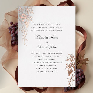 Invitation En Aluminium Vignoble Fall Winery Moderne Classique Mariage Per