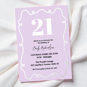 Invitation En Aluminium Vingt et un Élégant Chic Anniversaire 21 ans Fête