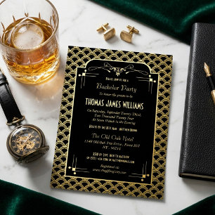 Invitation En Aluminium Vintage Années 1920 Art Déco Gatsby Enterrement de