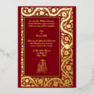 Invitation En Aluminium Vintage Elegant Indien Mughal 1608 Mariage