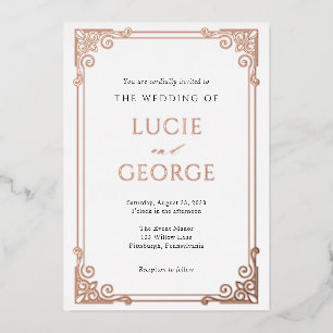 Invitation En Aluminium Vintage Ornate Frame Mariage Real