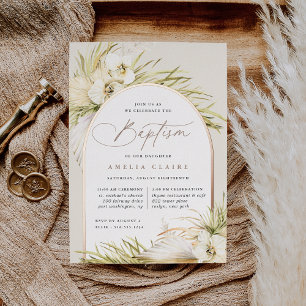 Invitation En Aluminium Vintage Tropiques Baptême