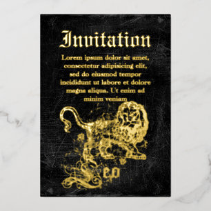 Invitation En Aluminium Vintage Zodiaque Lion