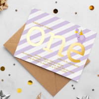 Violet et Faux Gold Foil Elephant fête d'anniversa