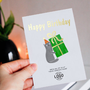 Invitation En Aluminium Votre logo Chat Mignon Cadeau Vert Entreprise Anni