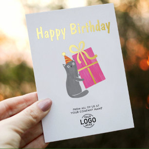 Invitation En Aluminium Votre logo Chat Mignon Gros Cadeau Rose Entreprise