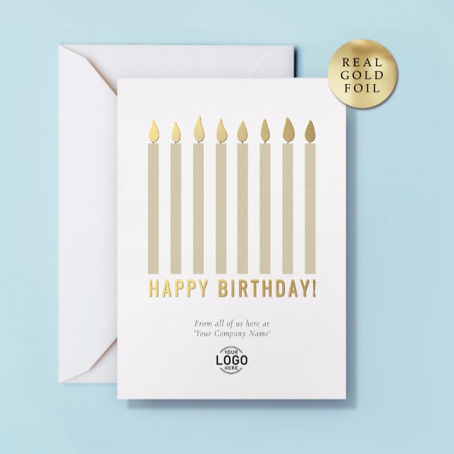 Invitation En Aluminium Votre logo Gold Foil bougies Business Birthday Car (Créateur téléchargé)