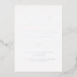 Invitation En Aluminium Vow renouvellement blanc argent 25e anniversaire m
