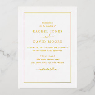 Invitation En Aluminium VRAI OR FOIL Mariage moderne 