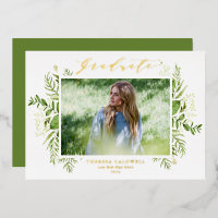 Watercolor Foliage sauvage Photo Graduation Party