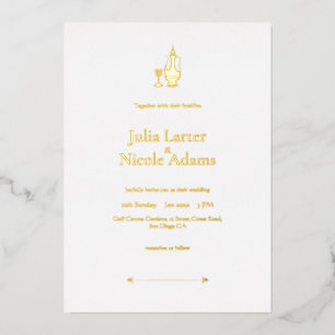 Invitation En Aluminium Whimsical Ethereal Beauté Minimaliste Mariage