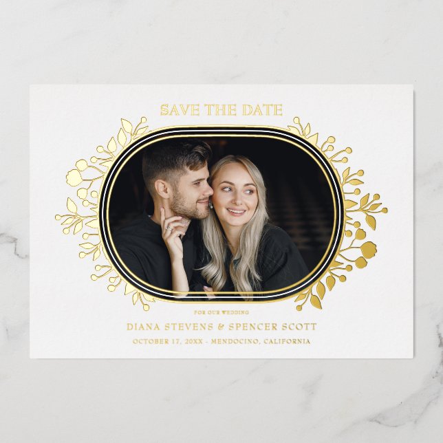 Invitation En Aluminium White Wedding Fancy Ornament Frame Flowers (Recto)