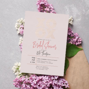 Invitation En Aluminium XOXO Valentine's Day Fête des mariées Rose or