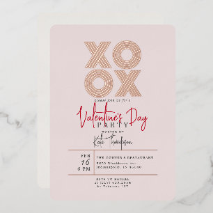 Invitation En Aluminium XOXO Valentine's Day Rose Gold