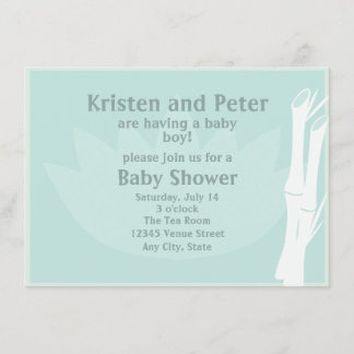 Invitation en bambou de baby shower