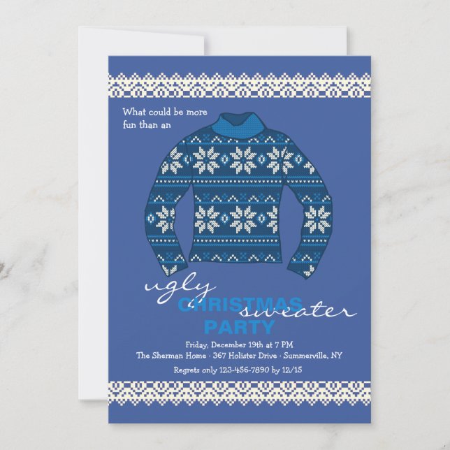 Invitation en bleu à la fête des fêtes des plus mo (Devant)