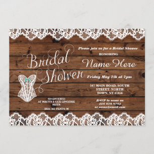 Invitation en bois de corset de dentelle de Fête