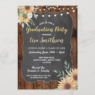 Invitation en bois de tournesol de fête de remise