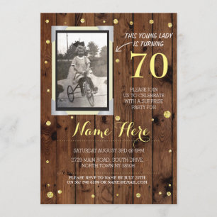 Invitation en bois d'or de style vintage