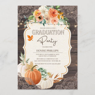 Invitation en bois rustique de fête de remise des